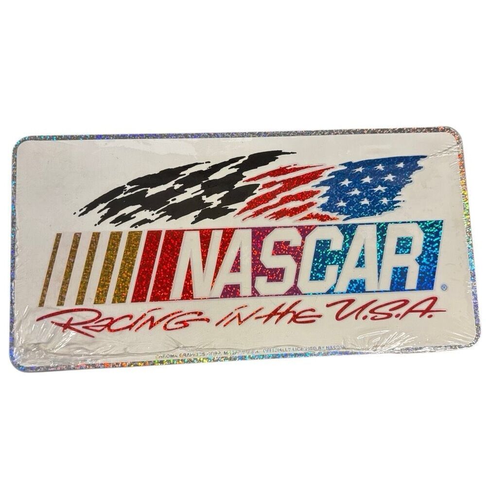 Vintage NASCAR License Plate – New Old Stock (NOS) Chroma Graphics